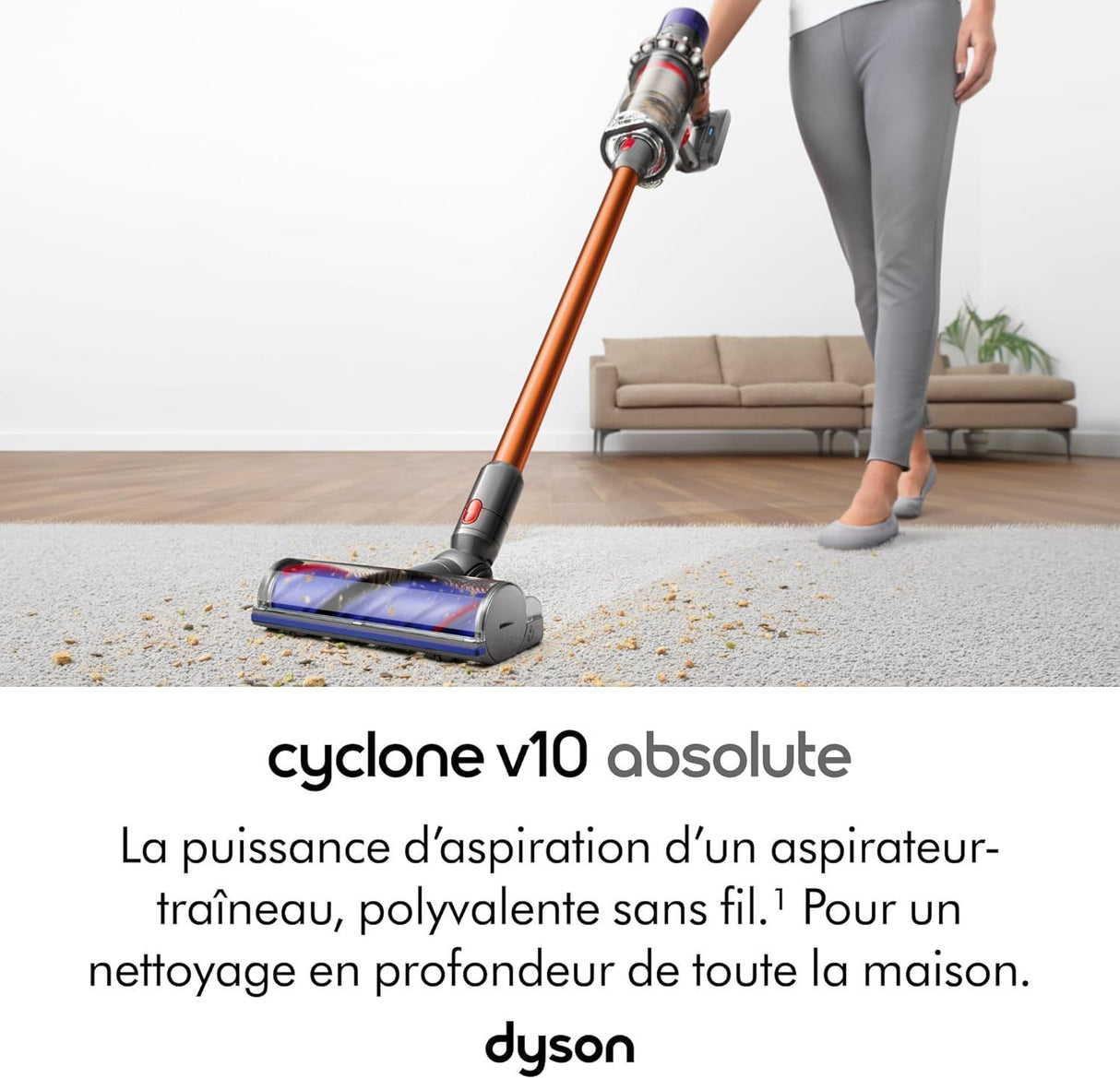 Dyson V10 Origin - Aspirateur Balai Sans fil - 125000 t/min - Puissance d'aspiration 150 AW - Autonomie jusqu'a 60 minutes