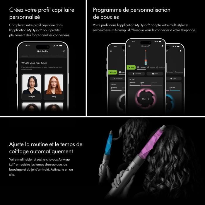 DYSON - Multistyler - Airwrap i.d. - Cheveux bouclés a frisés - Edition Fete des Meres Jaspe fleur de prunier - 1300 W