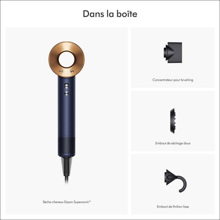 DYSON - Seche-cheveux - Supersonic - Cheveux raides a ondulés - Bleu de prusse cuivré - 1600 W