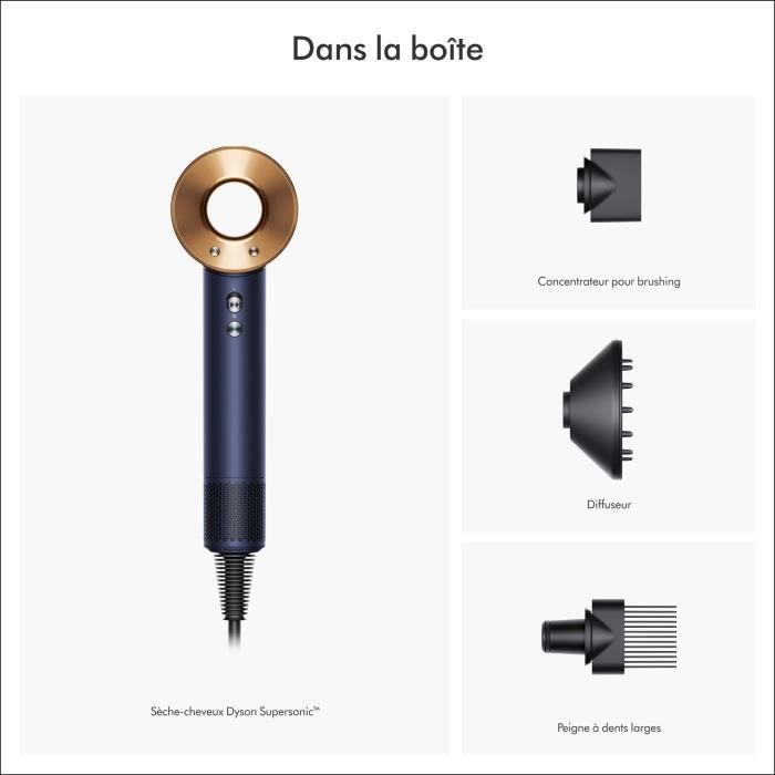 DYSON - Seche-cheveux - Supersonic - Cheveux bouclés a frisés - Bleu de prusse cuivré - 1600 W