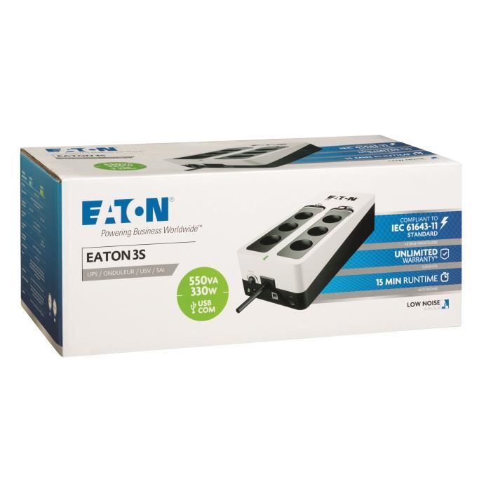 Onduleur Eaton 3S Gen 2 FR - 550VA (Blanc/Noir)