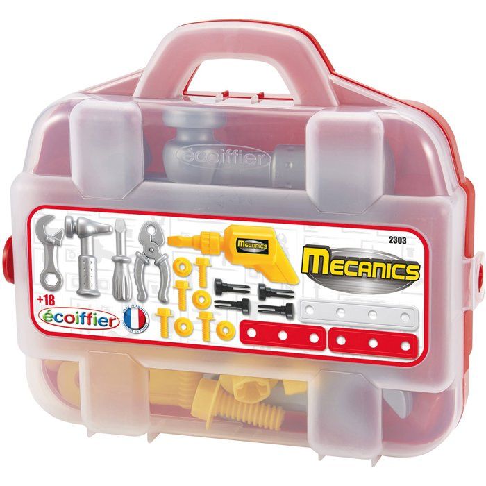 ECOIFFIER Mecanics 2303 - Valisette Mécanique 25,5 cm - 18 mois - Pour Bricoler Partout