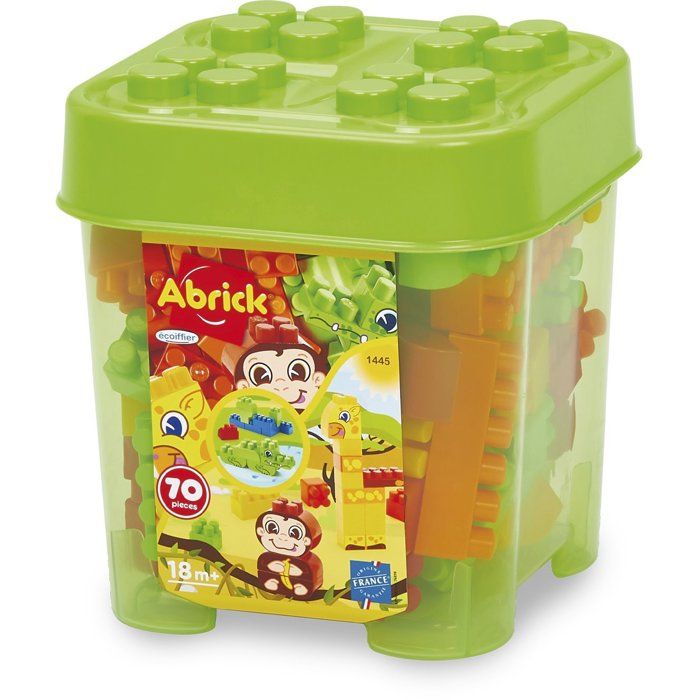ECOIFFIER Abrick 1445 - Baril Jungle 70 Pieces - Abrick - 18 mois - Un maximum de combinaisons