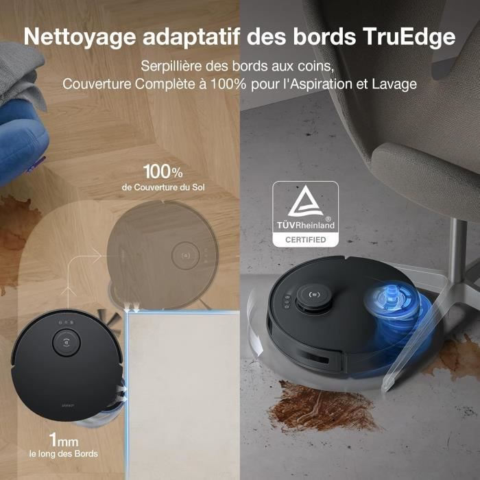 ECOVACS T30S Pro Omni Aspirateur Robot Laveur avec Station - 11000Pa - Brosse ZeroTangle - Nettoyage des serpillieres a l'eau Chaude