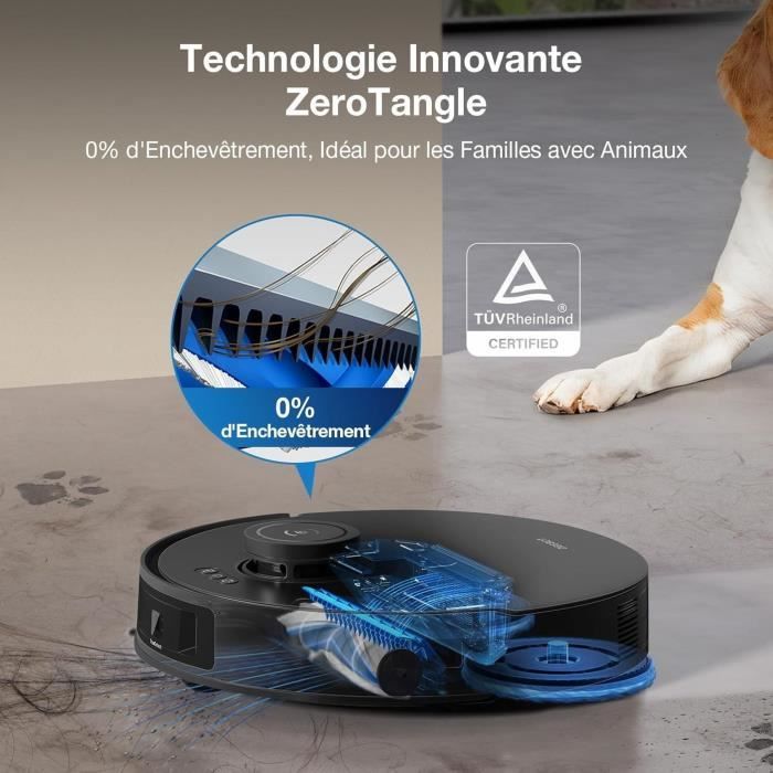 ECOVACS T30S Pro Omni Aspirateur Robot Laveur avec Station - 11000Pa - Brosse ZeroTangle - Nettoyage des serpillieres a l'eau Chaude