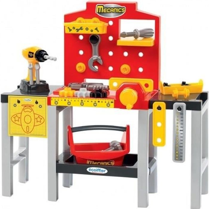 ECOIFFIER Etabli bricolage modulable - 32 pieces - Collection Mecanics - ConseillÈ des 18 mois - Origine France Garantie