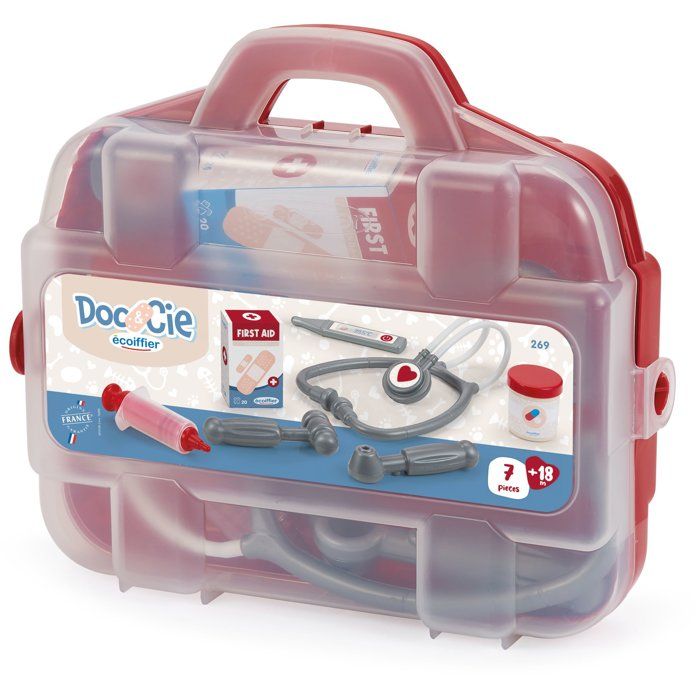 ECOIFFIER Médical 269 - Valisette Docteur 25,5 cm - 18 mois - Allo Docteur ?!