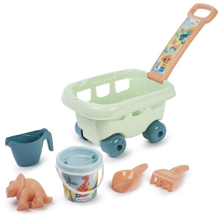 ECOIFFIER Plage 465 - Chariot Dino Garni - 18 mois - Tout transporter a la plage