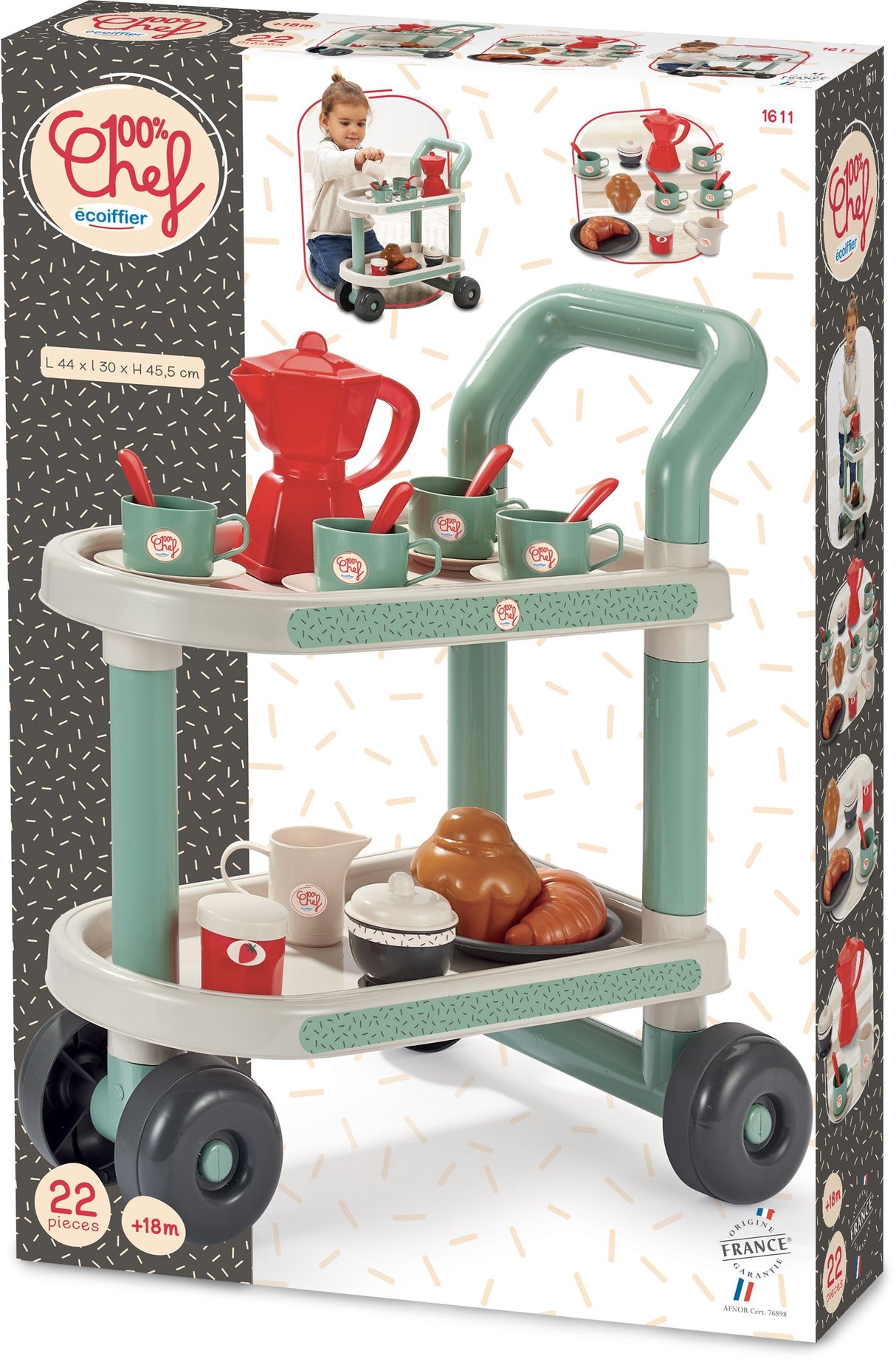 Désserte petit déjeuner - ECOIFFIER - 22 accessoires - Des 18 mois