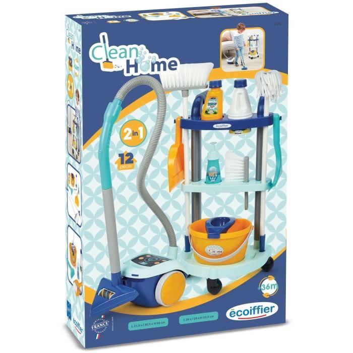 Chariot mÈnage + aspirateur - ECOIFFIER - 2774 - Faire le mÈnage devien un plaisir