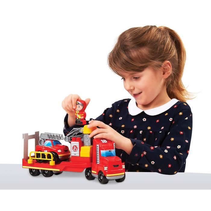 Ecoiffier Intervention pompier, Abrick 3290, Jeu de construction pour enfant, Camion pompier 32 cm, Des 18 mois, FabriquÈ en France