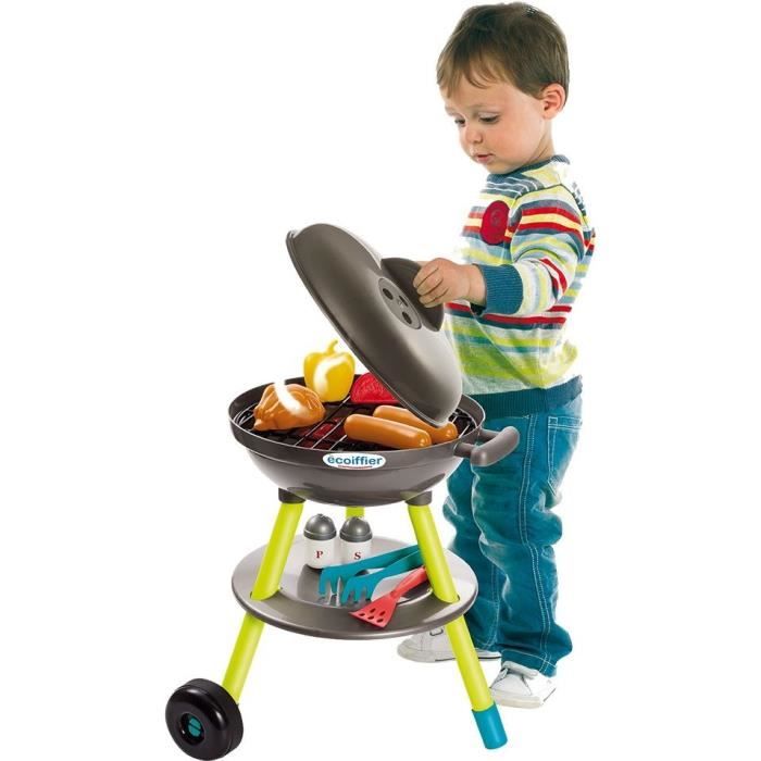 Jouets Ecoiffier - Barbecue Charbon + 16 Accessoires - Outillage de Jardin pour Enfants - FabriquÈ en France