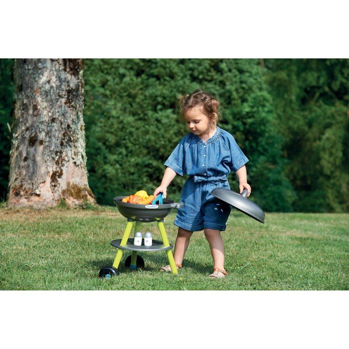 Jouets Ecoiffier - Barbecue Charbon + 16 Accessoires - Outillage de Jardin pour Enfants - Fabriqué en France