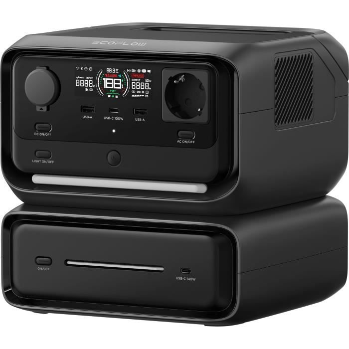 Batterie de démarrage - EcoFlow - RIVER 3 Max - Haute performance, systeme ASI, capacité extensible, batterie EB300 incluse