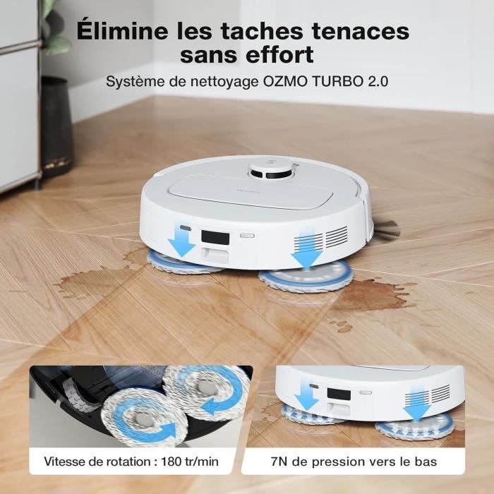 Robot Aspirateur Laveur avec Station de Vidage Automatique- ECOVACS N30 Pro OMNI - Puissance 10000Pa - Nettoyage a l'eau Chaude