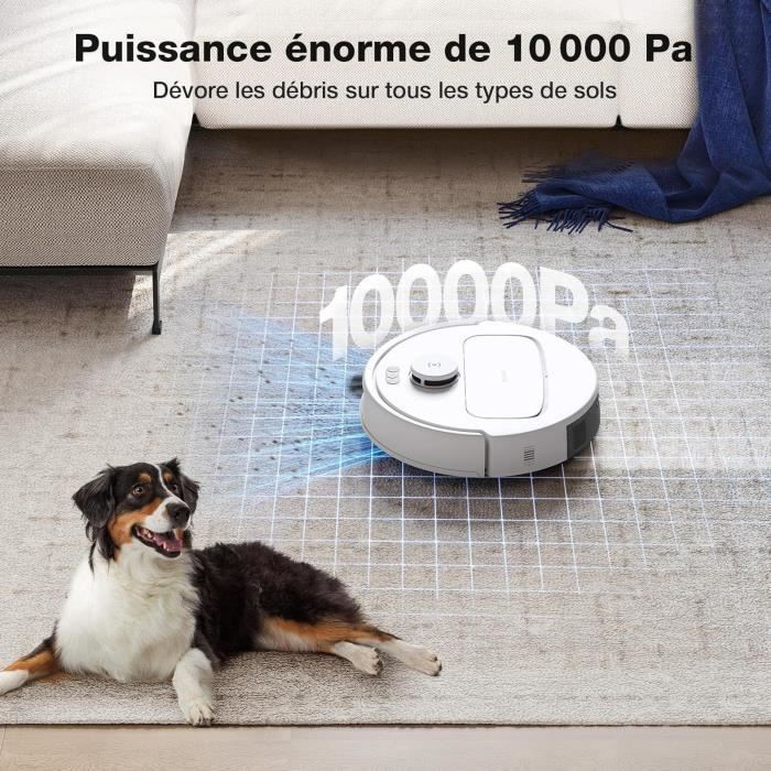 Robot Aspirateur Laveur avec Station de Vidage Automatique- ECOVACS N30 Pro OMNI - Puissance 10000Pa - Nettoyage a l'eau Chaude