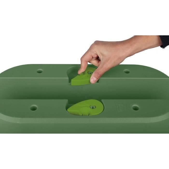 EDA Jardiniere Cavaliere OSAKA 19,5 L - 56 x 30,1 x H.20,6 cm - Vert laurier - Systeme de Fixation - Pour Balcons et Rambardes