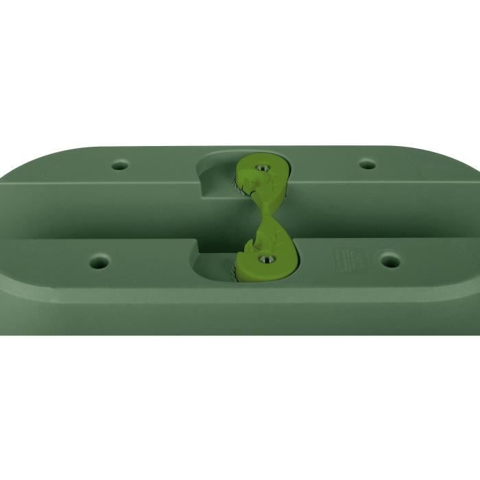 EDA Jardiniere Cavaliere OSAKA 19,5 L - 56 x 30,1 x H.20,6 cm - Vert laurier - Systeme de Fixation - Pour Balcons et Rambardes
