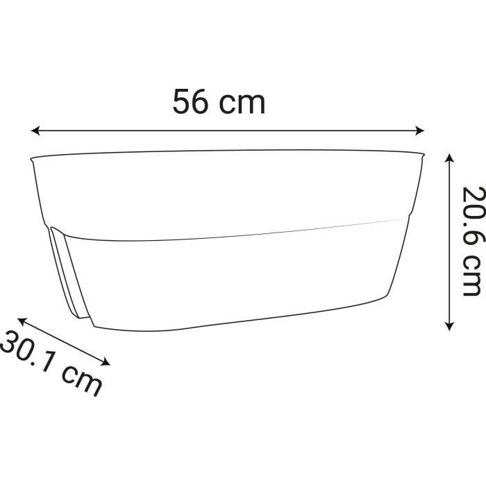 EDA Jardiniere Cavaliere OSAKA 19,5 L - 56 x 30,1 x H.20,6 cm - Rouge bourgogne - Pour Balcons et Rambardes