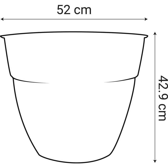 EDA Pot de fleurs OSAKA - 56,8 L - Ø 50 cm x 42,9 cm - Gris anthracite
