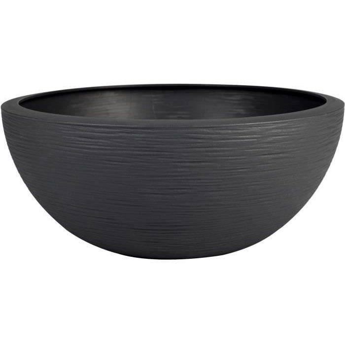 Pot vasque Ř 40 cm - EDA - Graphit Up - 14,9 L - Intérieur/ Extérieur - Décor Graphique - Ř 40 x H. 16,5 cm - Gris Anthracite