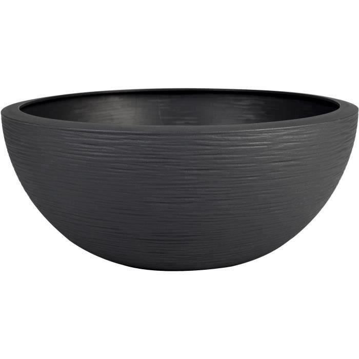Pot vasque Ø 40 cm - EDA - Graphit Up - 14,9 L - Intérieur / Extérieur - Ø 40 x H. 16,5 cm - Gris Anthracite