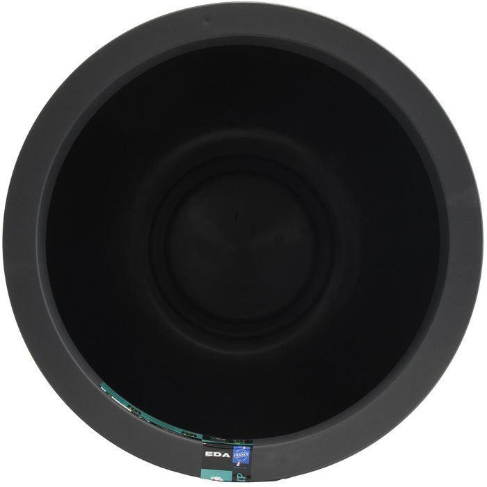 Pot de fleurs Rond 50 cm - EDA - Volcania Up - 67 L - Intérieur/Extérieur - Décor Pierre - Ř 48,5 x H. 46,2 cm - Gris Anthracite