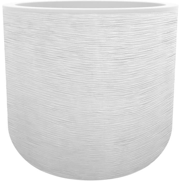 Pot de fleurs Rond 50 cm - EDA - Graphit Up - 67 L - Ø 48,5 x H. 46,2 cm- Blanc Cérusé