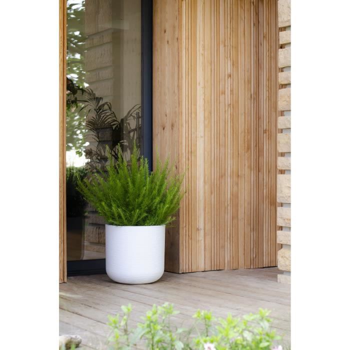 Pot de fleurs Rond 50 cm - EDA - Graphit Up - 67 L - Ø 48,5 x H. 46,2 cm- Blanc Cérusé