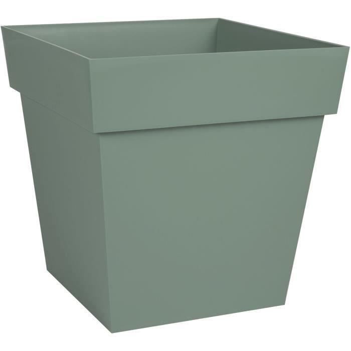 Pot de fleurs Carré 32 cm - EDA - Toscane - 22 L - 32 x 32 x H.32 cm - Vert Laurier