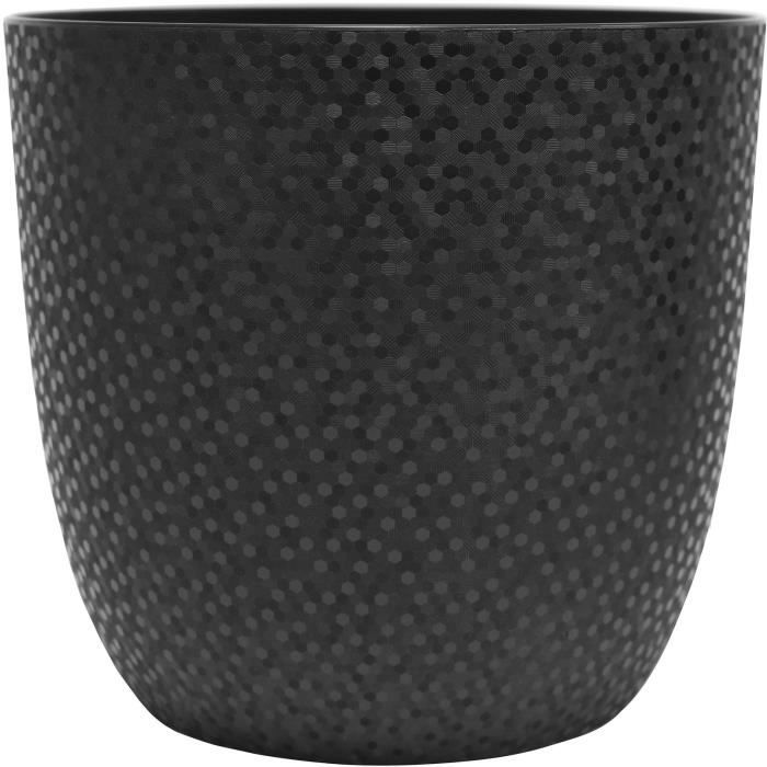 EDA Cache-pot OPALE - 14,8 L - Ø 29,5 x H.27,1 cm - Noir