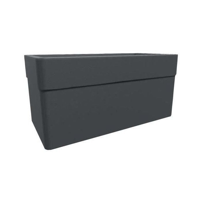 Jardiniere 80 cm - EDA - CAREL - 63 L - Avec roulettes - Extérieur ou intérieur - 78 x 39 x H.39 cm - Gris Anthracite