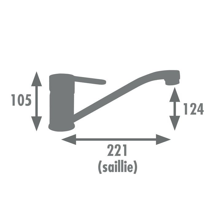 Edouard Rousseau - Mitigeur Evier BORN - Fabrication Française - Certifié NF - Noir