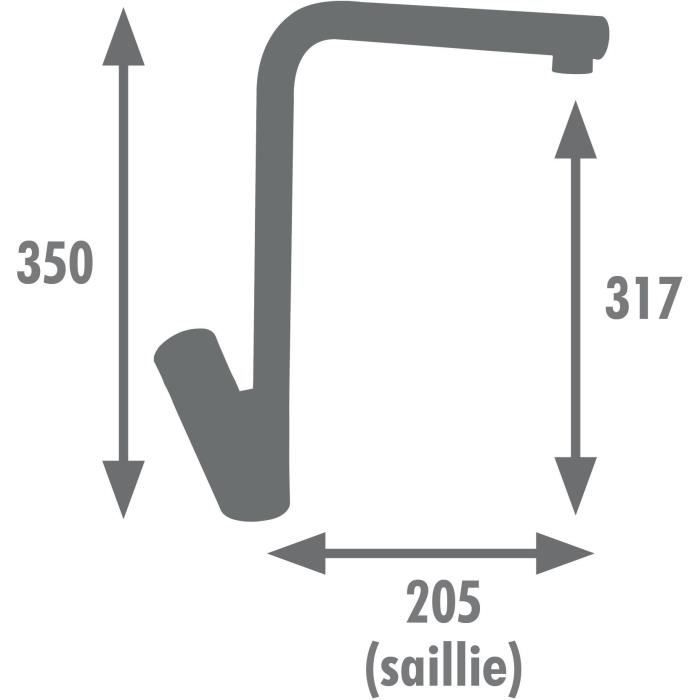 Mitigeur évier - Chromé - Aérateur invisible - EDOUARD ROUSSEAU - PATTY