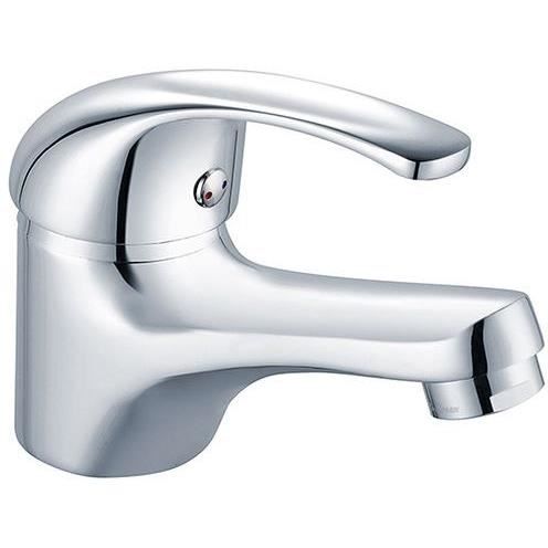 Mitigeur lavabo - EDOUARD ROUSSEAU - Cardiff - Cartouche céramique Ø 40 mm - Aérateur réducteur de débit - Bec fixe - Chromé
