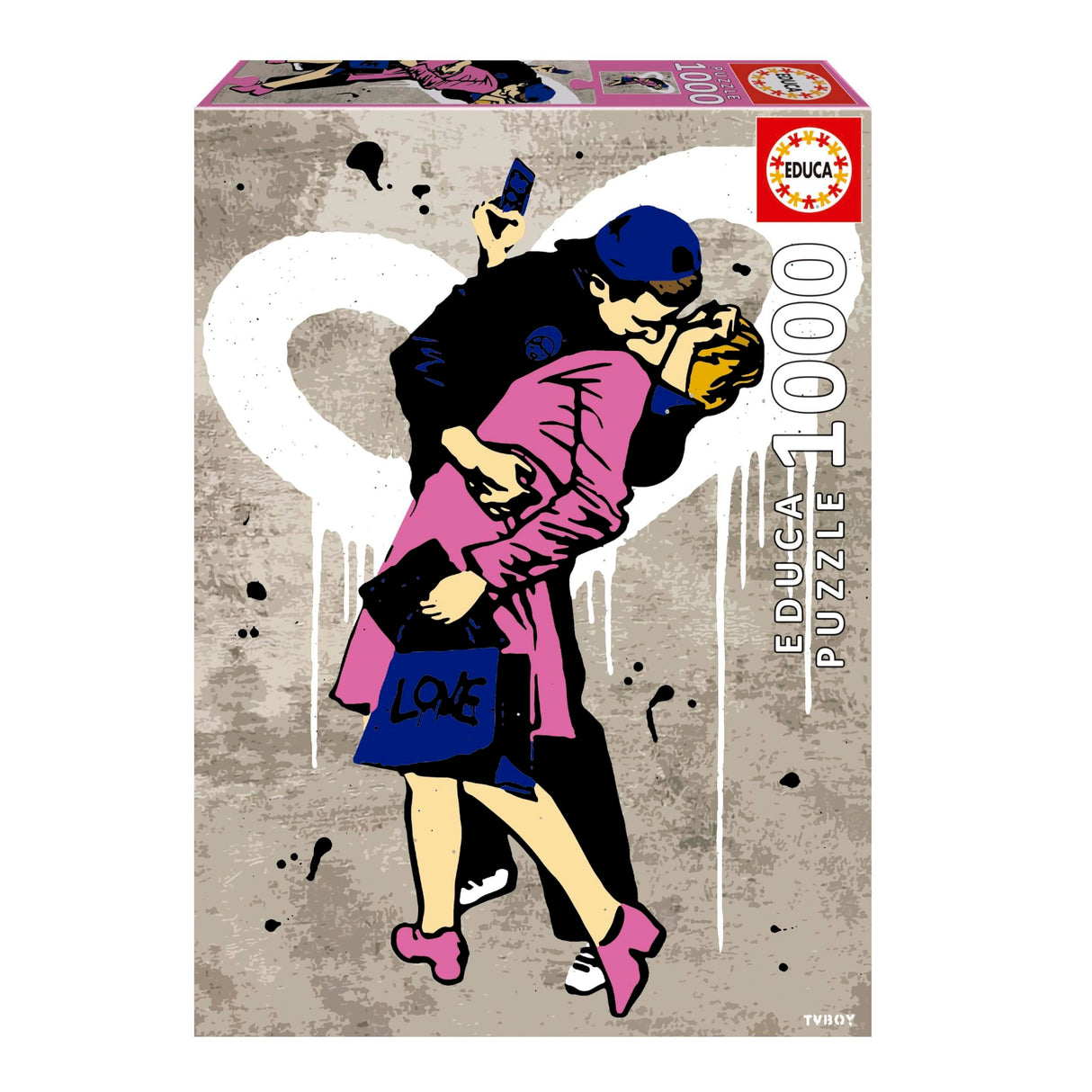 Puzzle - EDUCA - LE BAISER, TV BOY - 1000 pieces - 68 x 48 cm - Pour adultes a partir de 12 ans