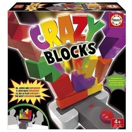 Jeu d'adresse - EDUCA - CRAZY BLOCKS - 15 blocs colorés - a partir de 4 ans - 2 joueurs ou plus