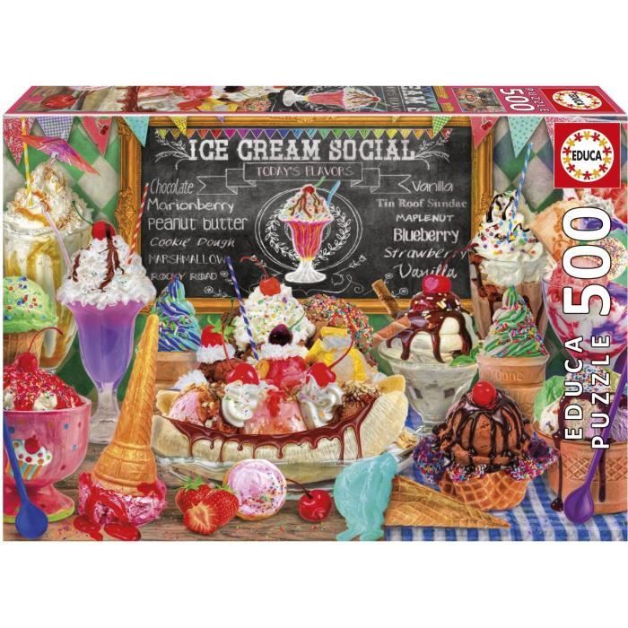 Puzzle - EDUCA - Boutique de Glaces - 500 pieces - 48x34 cm - a partir de 10 ans - Mixte