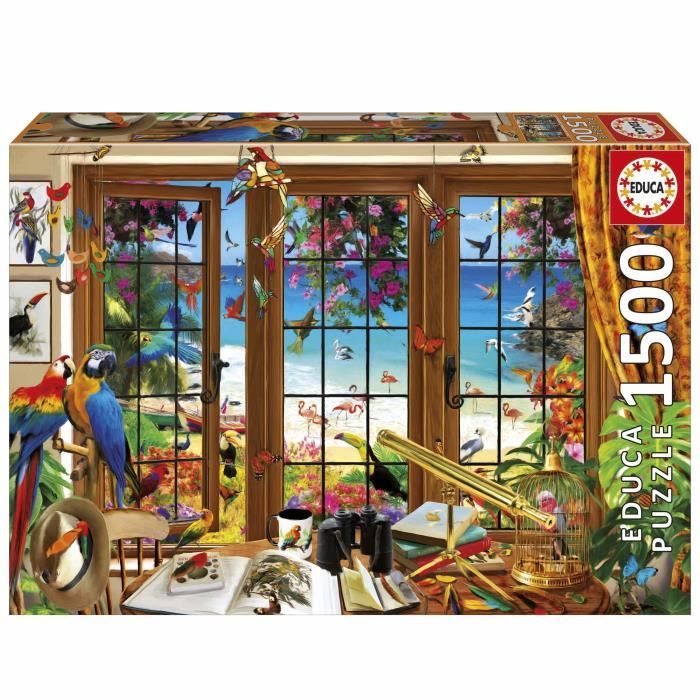 Puzzle - EDUCA - Fenetre de l'Observateur d'Oiseaux - 1500 pieces - 85 x 60 cm - Pour adultes
