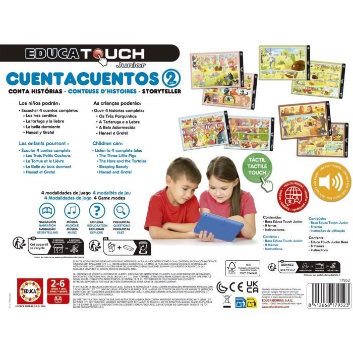 Jeu éducatif - EDUCA - Touch Junior - Conteuse d'Histoires 2 - 4 histoires - 8 activités éducatives