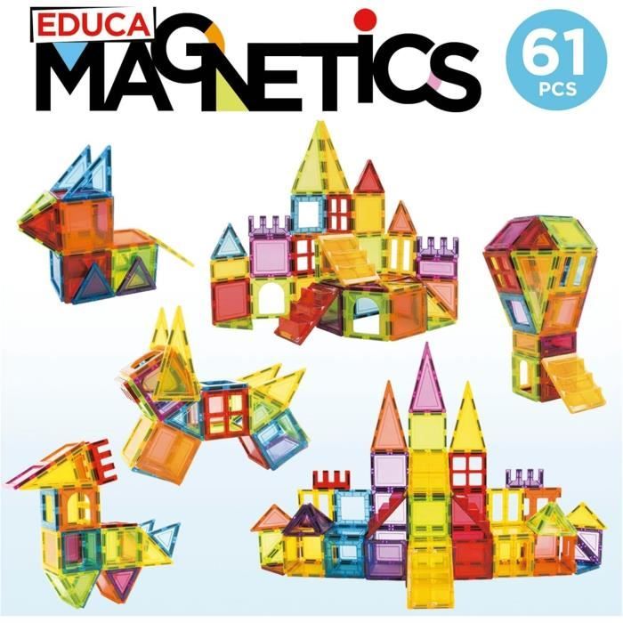 Jeu éducatif - EDUCA Magnetics - Construction 3D magnétique avec 61 pieces pour enfants des 3 ans