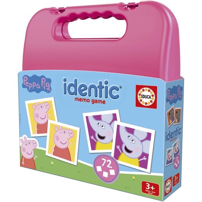 Identic Peppa Pig - Jeu de mémoire - EDUCA - 72 cartes, développe mémoire et attention - Des 3 ans