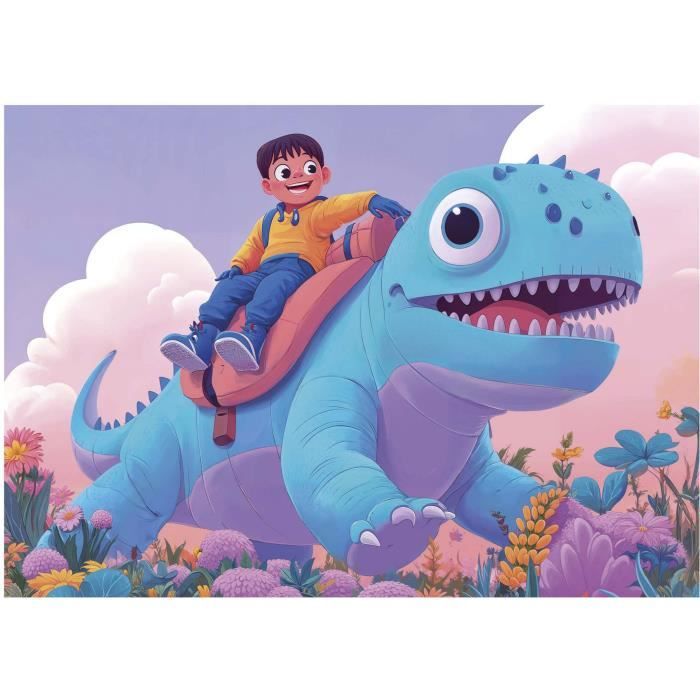 4 Puzzles - EDUCA - Dinos sympathiques - 20+40+60+80 pieces