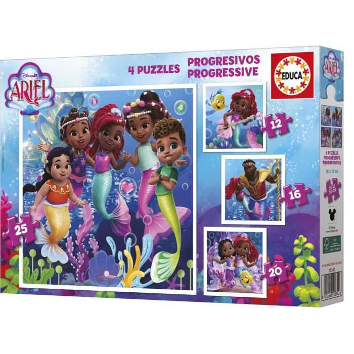 Puzzles progréssifs - EDUCA - Ariel - 12+16+20+25 pieces