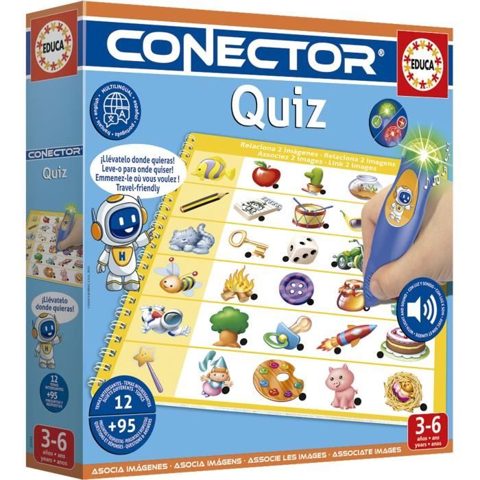 Conector Quiz - Jeu éducatif - EDUCA - 90 questions, 12 themes, format livre -Des 3 ans