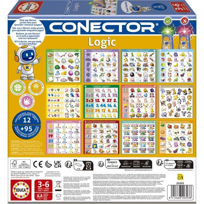 Conector Logic - Jeu éducatif - EDUCA - 90 questions, 12 themes, format livre - Des 3 ans