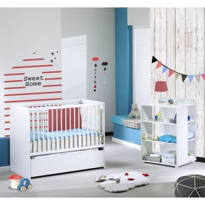 SAUTHON ELOI Lit CombinÈ 3 en 1 …volutif 60 x 120 en 90x190 cm - Blanc