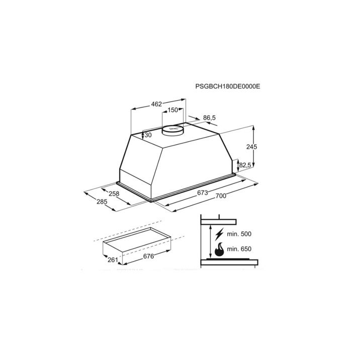 Groupe filtrant - ELECTROLUX - LFG517X - 70 cm - Eclairage LED - Débit 705 m3/h