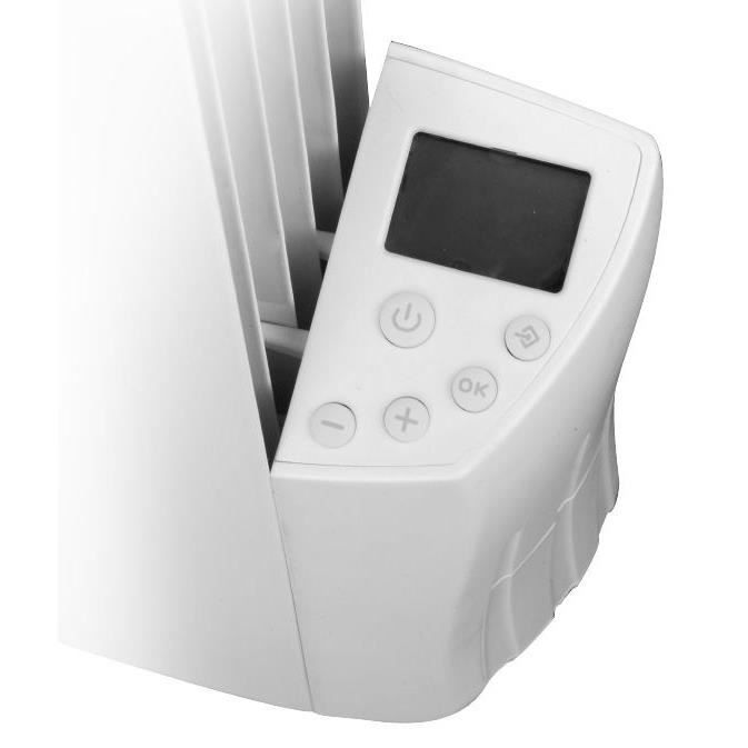 Radiateur électrique a inertie fluide - 1200W - WARM TECH - 230V - Jusqu'a 50m3 - Blanc