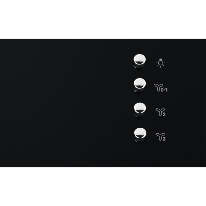 Electrolux Hotte inclinÈe - 90 cm (L) - Èvacuation ou recyclage- 66dB max - 3 vitesses - Noir - LFV319K